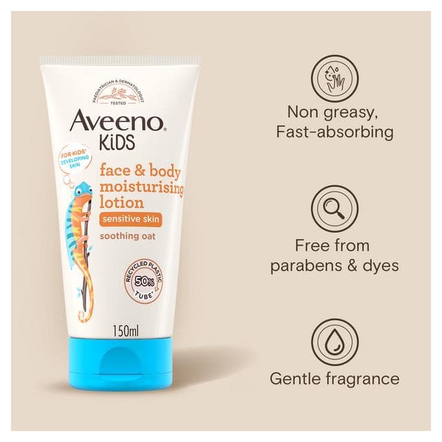 Aveeno Kids Moisturising Face & Body Lotion Kids Moisturiser 150ml - gallery image 6