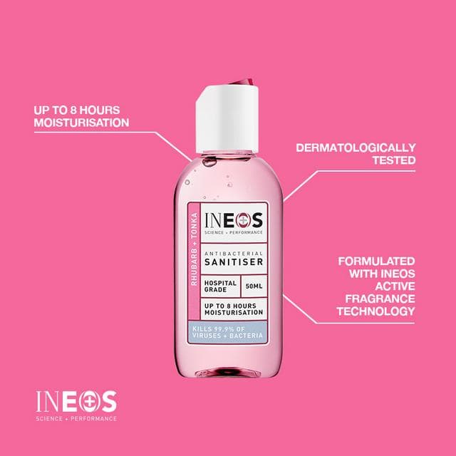 Ineos Rhubarb + Tonka Antibacterial Sanitiser 50ml - gallery image 3