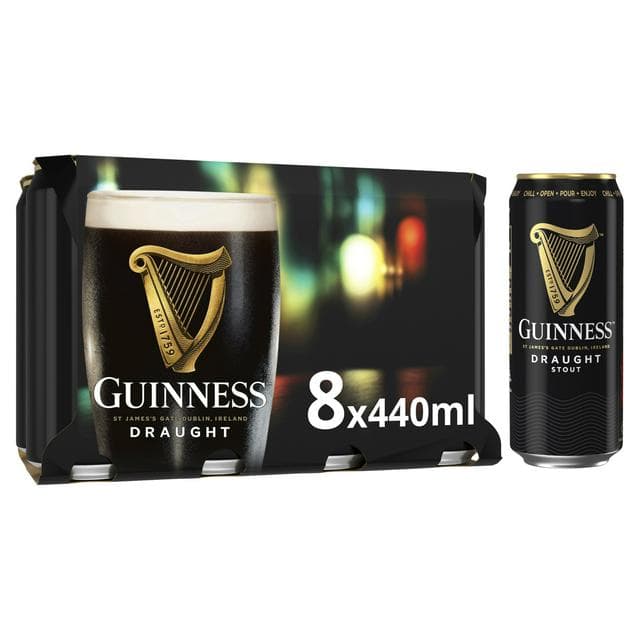 Guinness Draught Stout Beer Can 8x440ml - gallery image 1