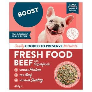 Boost Dog Beef with Superfoods Complete Meal for Adult Dogs 400g