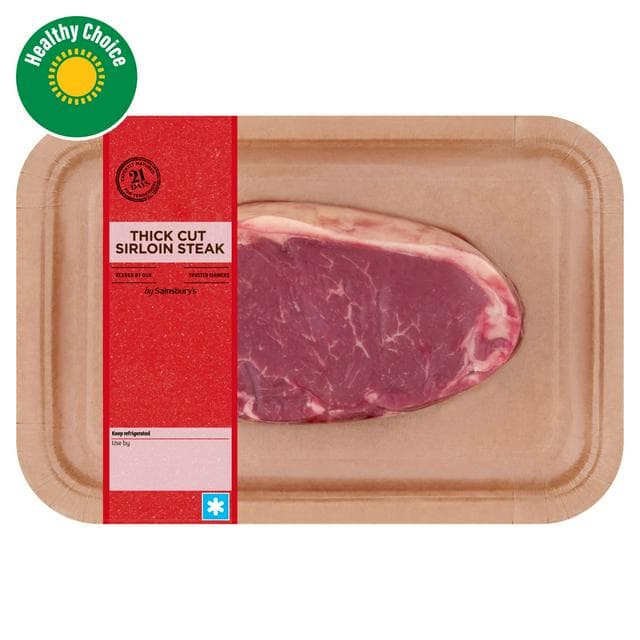 Sainsbury's 21 Day Matured British Or Irish Thick Cut Sirloin Steak 400g - gallery image 1
