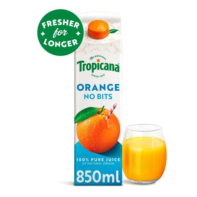 Tropicana Smooth Orange with No Bits 850ml - gallery image 1