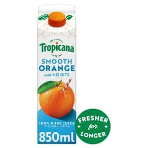 Tropicana Smooth Orange with No Bits 850ml