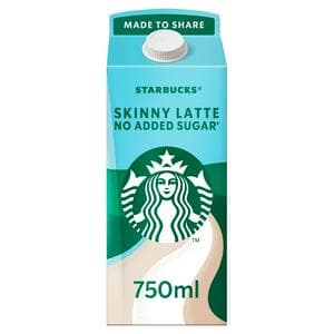 Starbucks Multiserve Skinny Latte No Added Sugar Iced Coffee 750ml