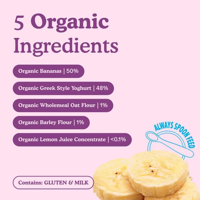 Little Freddie Organic Banana Greek Style Yoghurt Baby Food Pouch 6+ Months 100g - gallery image 3