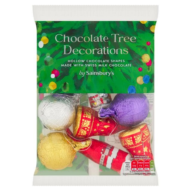 Sainsbury's Chocolate Tree Decorations 146g - gallery image 1