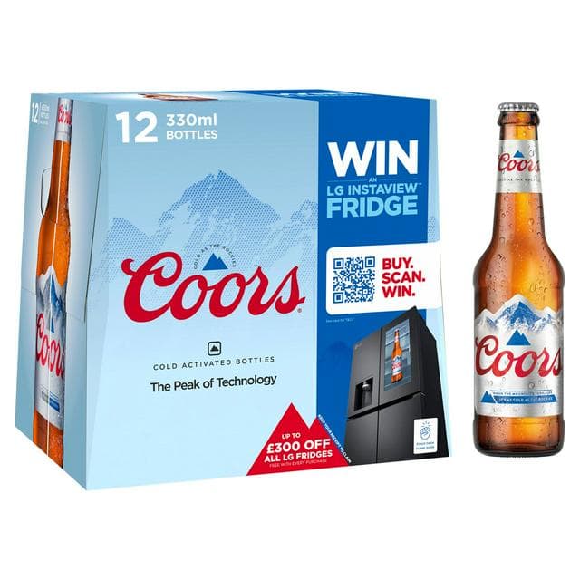 Coors Lager Beer Bottle 12 x 330ml - gallery image 1
