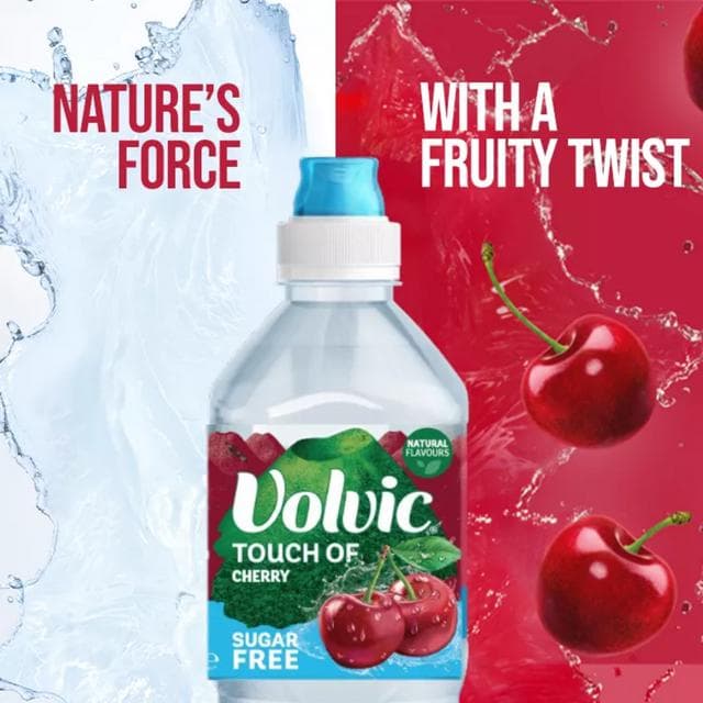 Volvic 750ml Touch of Fruit Sugar Free Cherry Flavoured Water - gallery image 2
