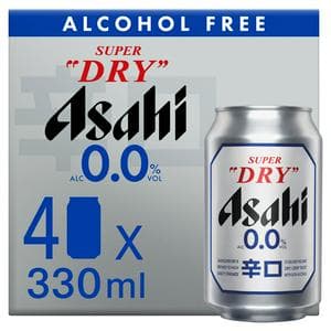 Asahi Super Dry 0.0% Alcohol Free Cans 4 x 330ml