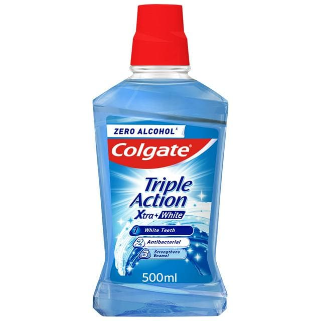 Colgate Triple Action Xtra White Mouthwash Alcohol Free 500ml - gallery image 1