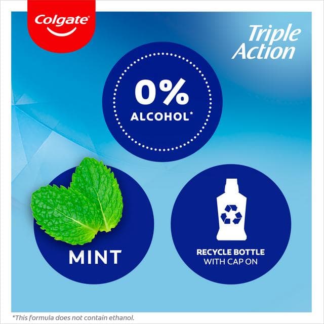 Colgate Triple Action Xtra White Mouthwash Alcohol Free 500ml - gallery image 3