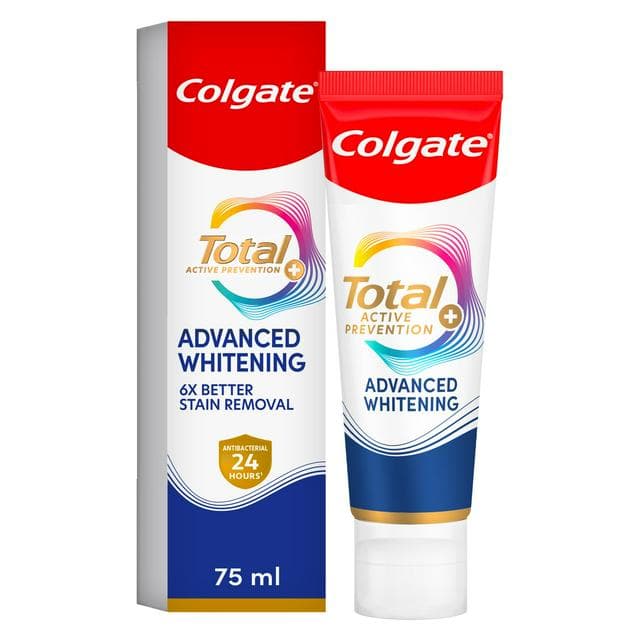 Colgate Total Active Prevention + Advanced Teeth Whitening Toothpaste 75ml - gallery image 1
