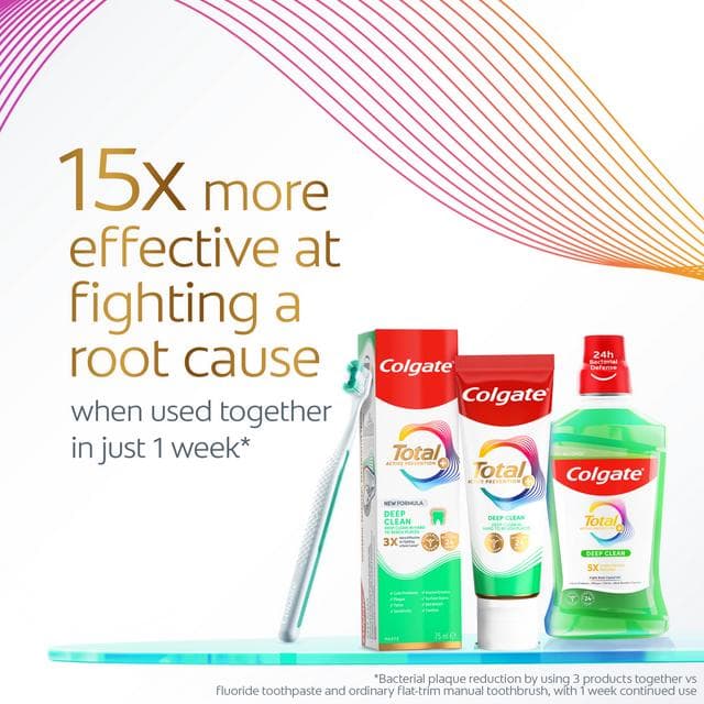 Colgate Total Advanced Deep Clean Mouthwash Alcohol Free 500ml - gallery image 4