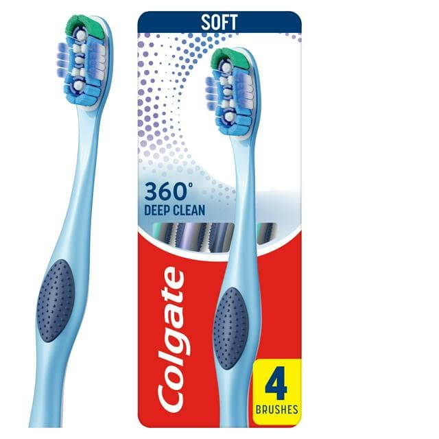 Colgate 360 Deep Clean Soft Toothbrush x4 - gallery image 1