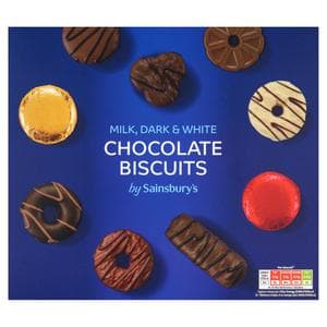 Sainsbury's 400g Milk, Dark & White Chocolate Biscuit Selection