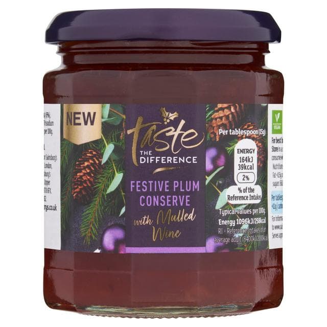 Sainsbury's Plum & Mulled Wine Conserve, Taste the Difference 340g - gallery image 1