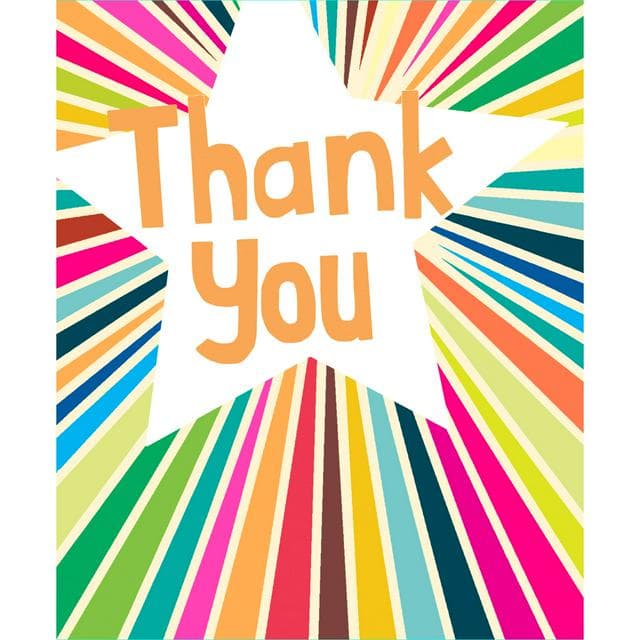 Paper Salad Thank You Colourful Star Design Greeting Card - gallery image 1