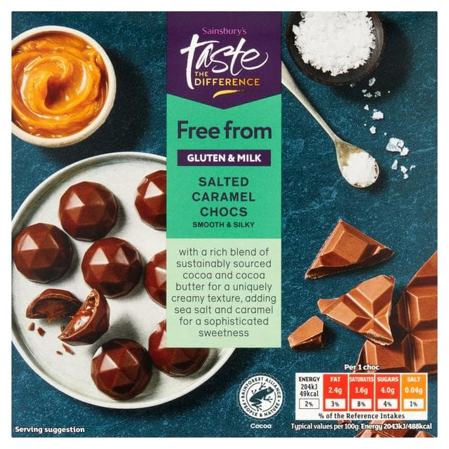 Sainsbury's Freefrom Salted Caramel Chocs, Taste the Difference 90g - gallery image 1