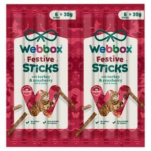 Webbox Festive Sticks 6 x 5g Turkey & Cranberry Dog Treats