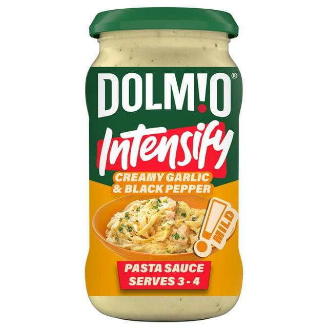 Dolmio Intensify Mild Creamy Garlic & Black Pepper Pasta Sauce 390g - gallery image 1