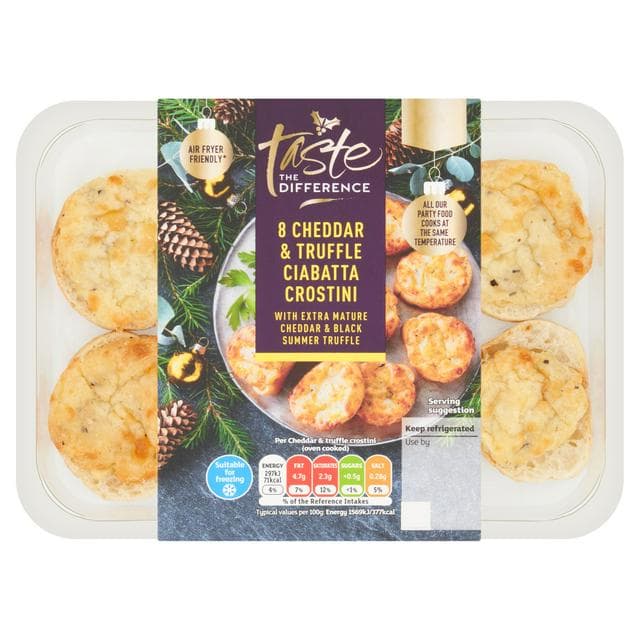 Sainsbury's Cheddar & Truffle Ciabatta Crostini, Taste the Difference x8 160g - gallery image 1