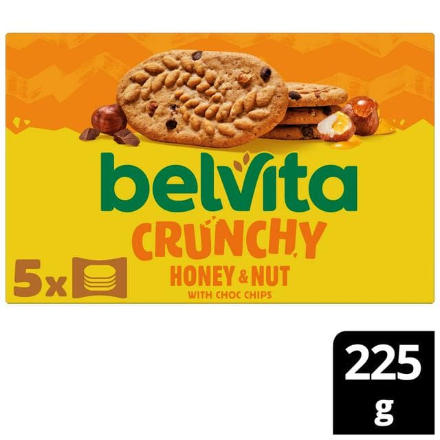 Belvita 5 x 45g Honey & Nut with Chocolate Chips Multipack Cereal Snack Bars - gallery image 1