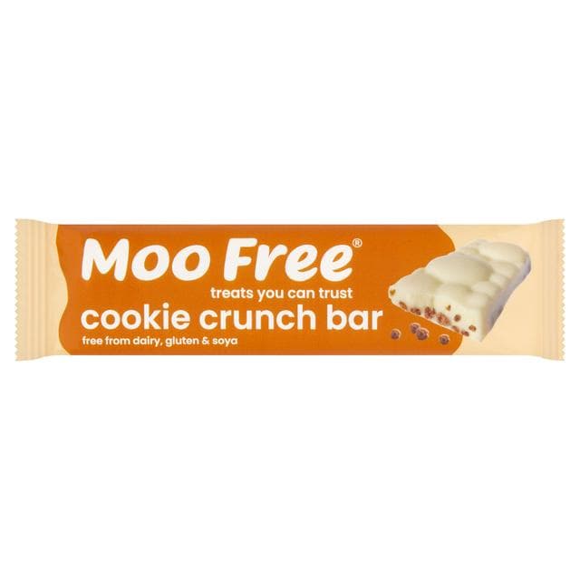 Moo Free Cookie Crunch White Choccy Bar with Crunchy Cocoa Balls 35g - gallery image 1