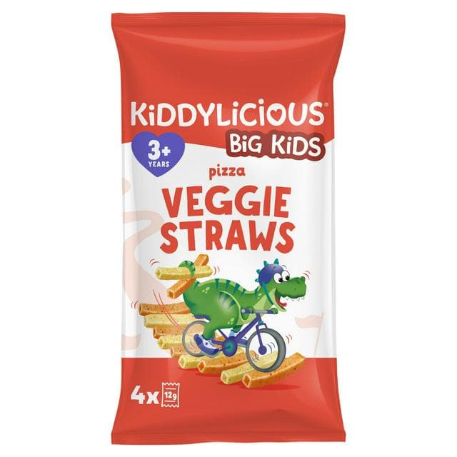 Kiddylicious Pizza Flavoured Veggie Straws Kids Snacks 4x12g - gallery image 1
