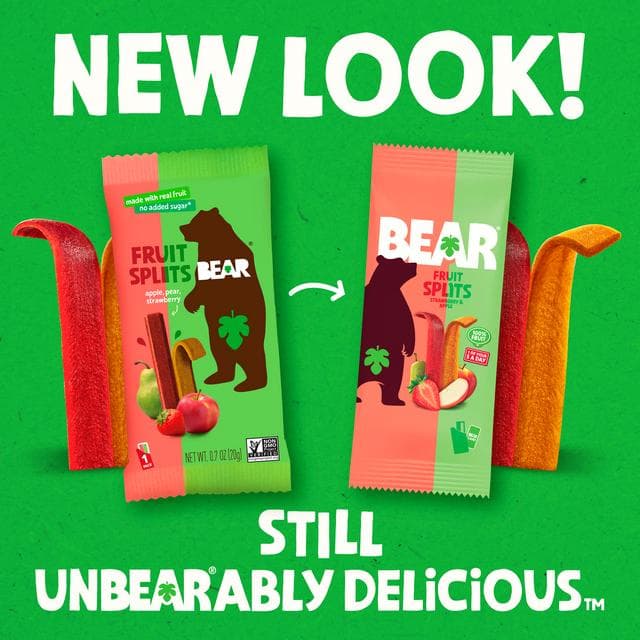 BEAR Fruit Splits Strawberry & Apple Multipack 5x20g - gallery image 2