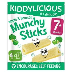 Kiddylicious Apple & Broccoli Munchy Sticks Baby Snacks 4x4g