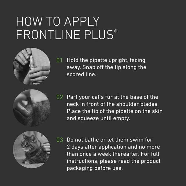 Frontline Plus Flea & Tick Treatment Cat x3 - gallery image 3