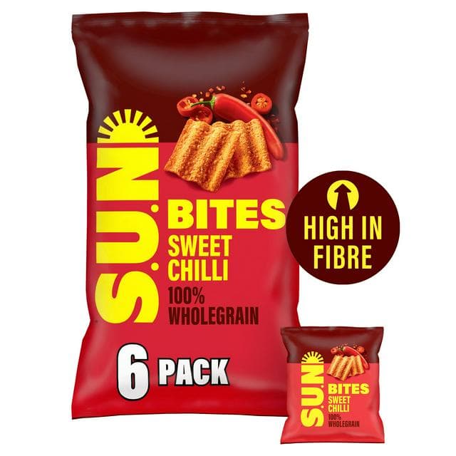 Sun Bites 6 x 25g Ripened Sweet Chilli Multipack Snacks Crisps - gallery image 1