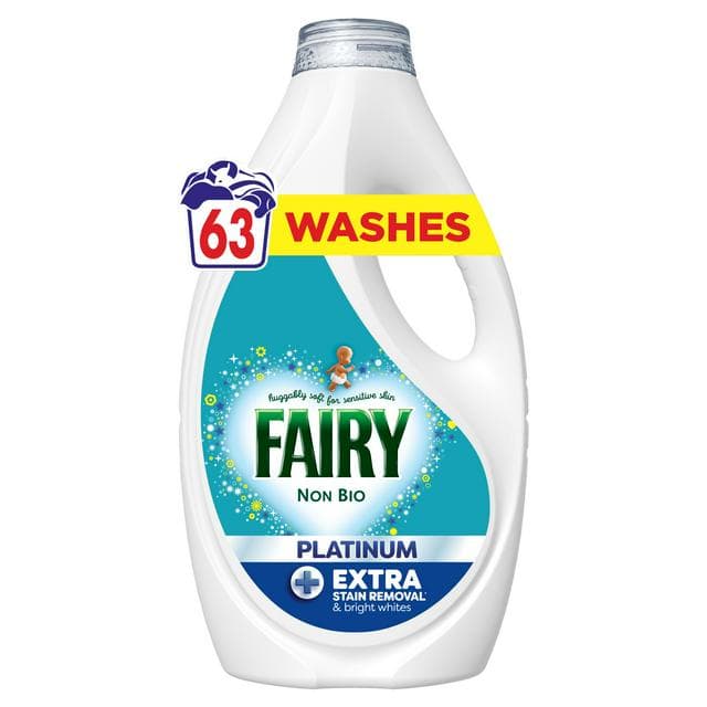 Fairy Non Bio Platinum Stain Removal Laundry Washing Liquid Detergent 63 Washes - gallery image 1