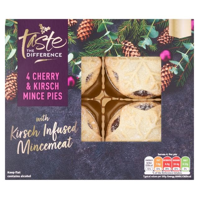 Sainsbury's Cherry Kirsch Mince Pies, Taste the Difference x4 - gallery image 1