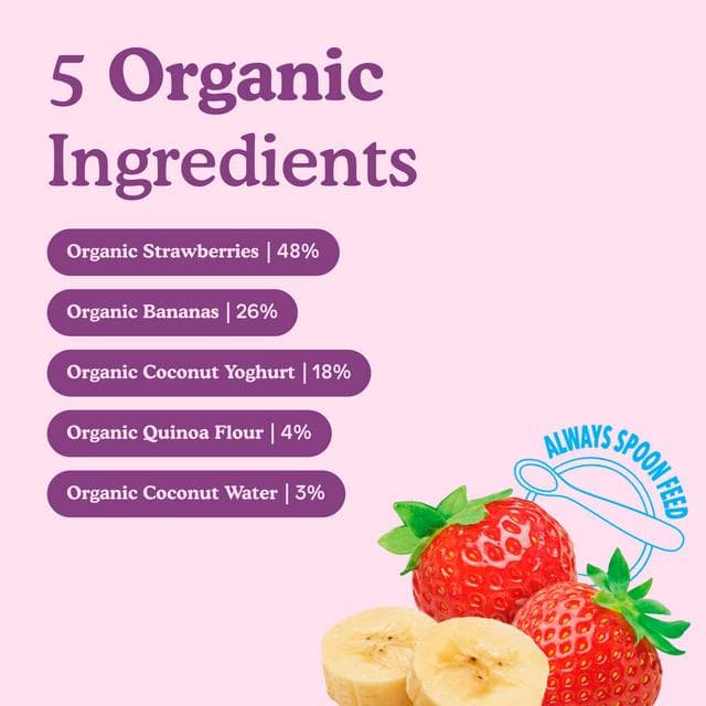 Little Freddie Organic Dairy Free Strawberry Yoghurt Baby Food Pouch 6+ Months 90g - gallery image 3