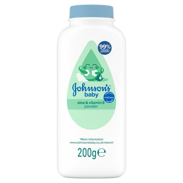 Johnson's Baby Natural Cornstarch Powder with Aloe & Vitamin E 200g - gallery image 1