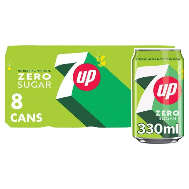 7UP Zero Sugar Lemon & Lime Cans 8x330ml - gallery image 1