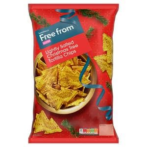 Sainsbury's Free From 200g Lightly Salted Christmas Tree Tortilla Chips Crisps