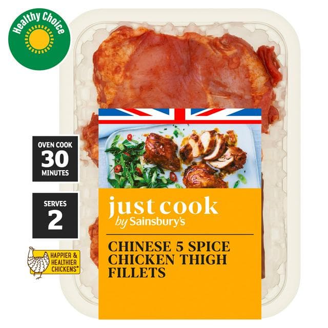 Sainsbury's Just Cook British Chicken Thigh Fillets with Sticky Chinese 5 Spice 380g - gallery image 1
