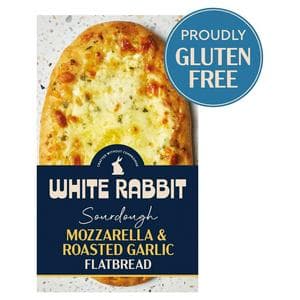 White Rabbit 210g Mozzarella & Roasted Garlic Gluten Free Flatbread