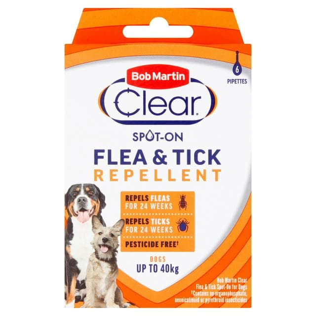 Bob Martin Clear Spot On Flea & Tick Repellent Pipettes 6x1.5ml - gallery image 1