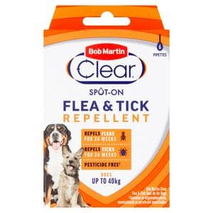 Bob Martin Clear Spot On Flea & Tick Repellent Pipettes 6x1.5ml