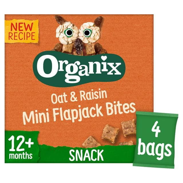 Organix Oat & Raisin Mini Flapjack Bites 12+ Months 4x20g - gallery image 1