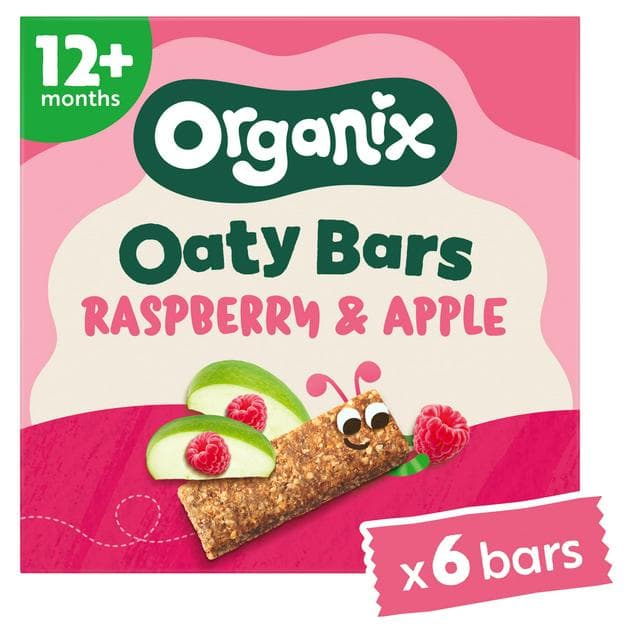 Organix 6 x 23g Raspberry & Apple Oaty Bars Toddler Multipack Snacks - gallery image 1