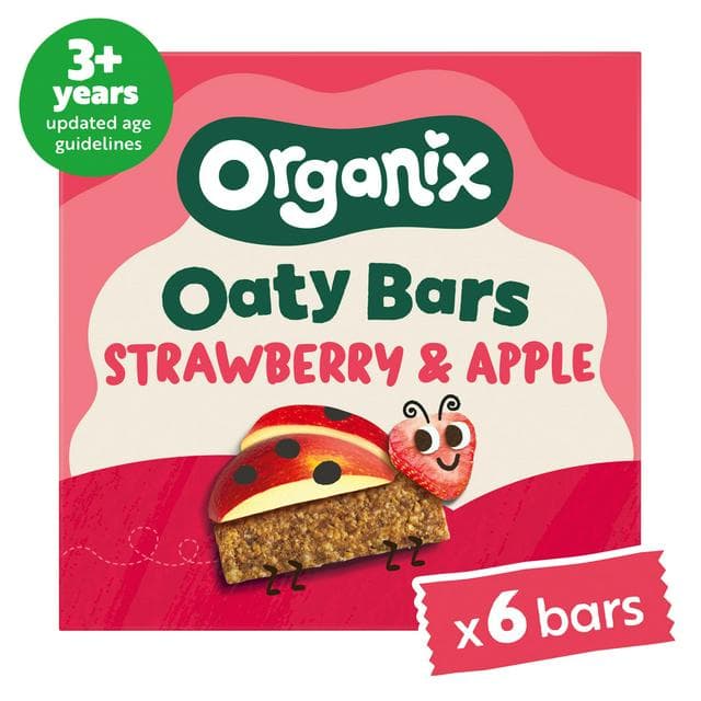Organix 6 x 23g Strawberry & Apple Oaty Bars Toddler Multipack Snacks - gallery image 1