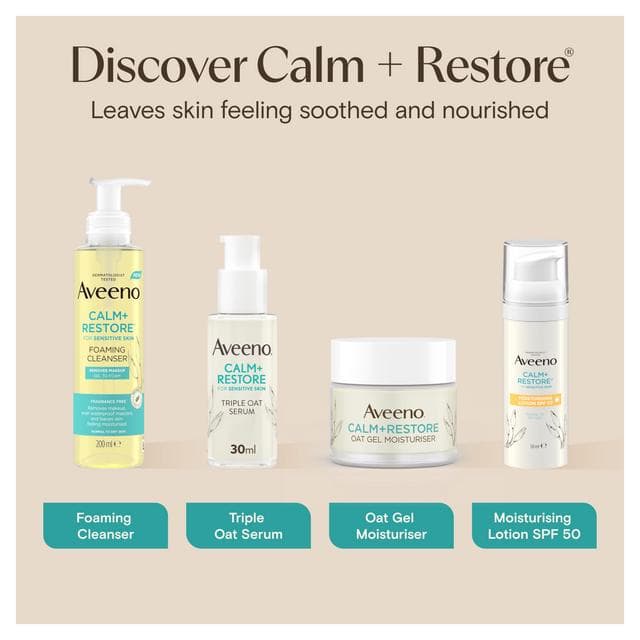 Aveeno Face Calm & Restore Ultra Rich Oat Moisturiser for Dry Skin 50ml - gallery image 3