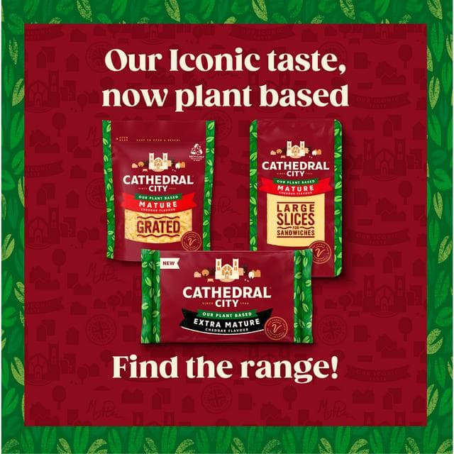 Cathedral City Plant Based Extra Mature Cheddar Cheese Flavour Vegan Block 280g - gallery image 2