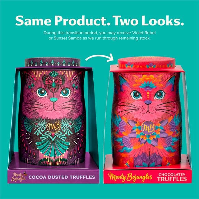 Monty Bojangles 135g Sunset Samba Cat Tin Chocolatey Truffles - gallery image 2