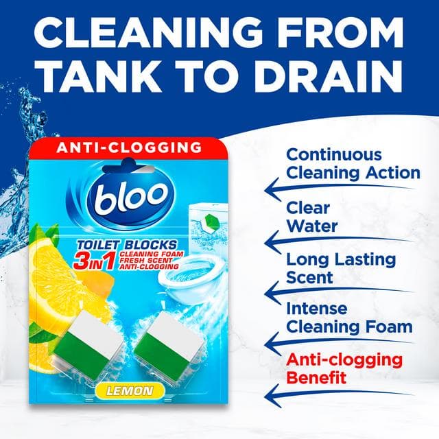Bloo In Cistern Toilet Blocks Lemon 2x50g - gallery image 2