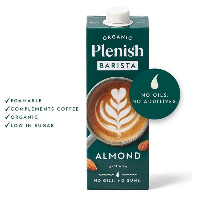 Plenish 1L Long Life Dairy Free Organic Barista Almond Drink - gallery image 2